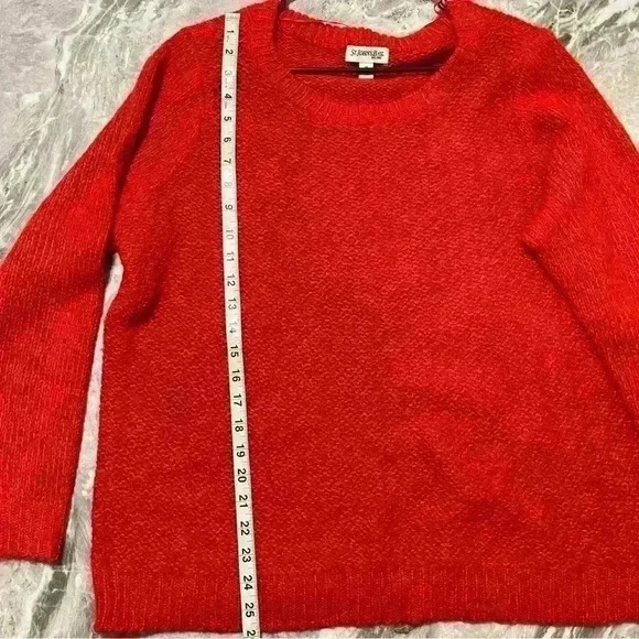 St. John's Bay Women's Size 1X Pullover Sweater  Red Long Sleeve Bright Threads - Picture 4 of 11